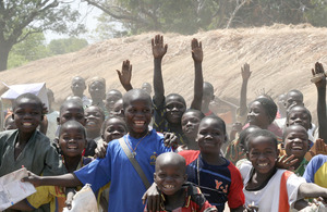 Photograph of children celebrating in Central African Republic