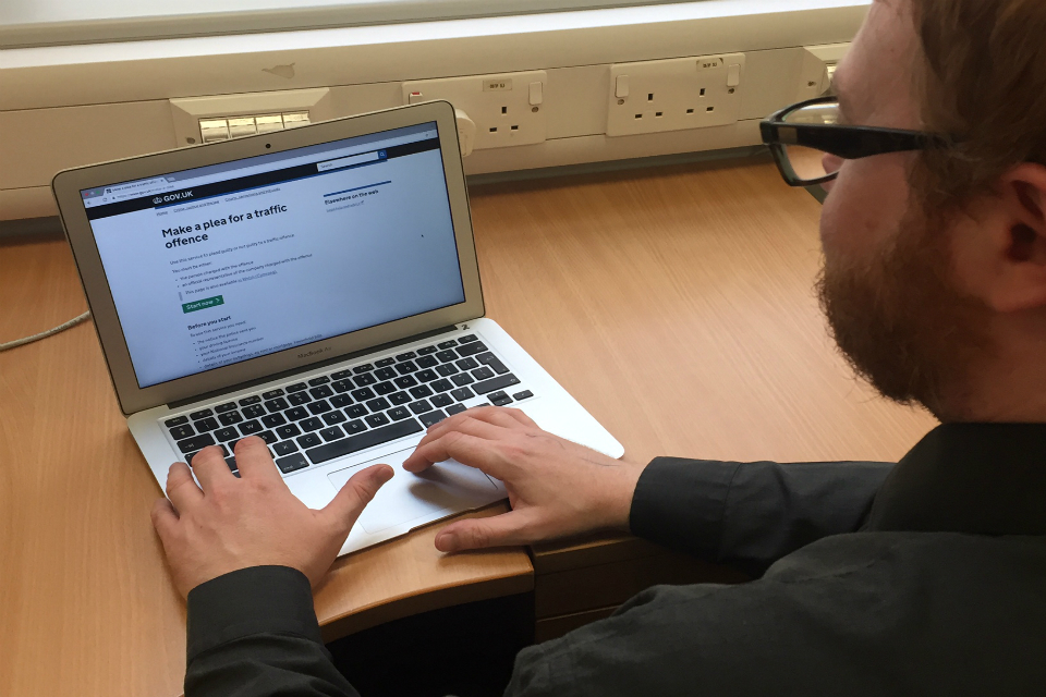 Online plea service for traffic offences