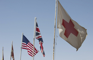 Flags at Camp Bastion [Picture: Corporal Mark Larner, Crown copyright]