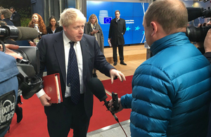 Boris Johnson attends the Foreign Affairs Council meeting
