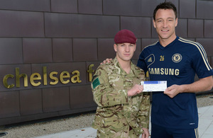 Chelsea Football Club captain John Terry and Private Tom Harding