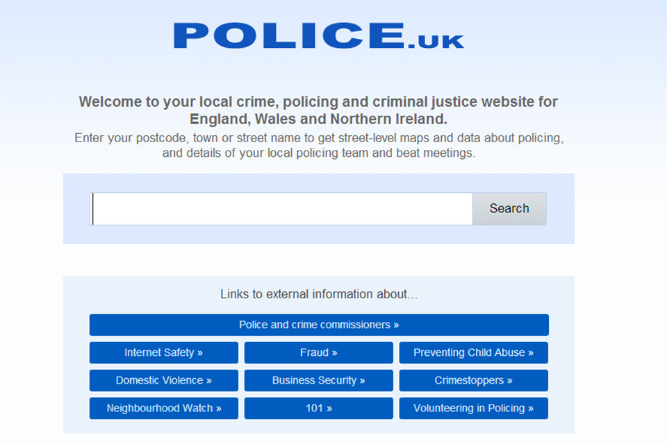 More Detailed Crime Information Available On Police uk GOV UK