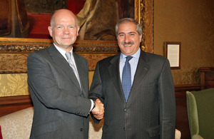 Foreign Secretary William Hague meets Jordanian Foreign Minister Nasser Judeh.