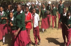 Image of African children walking to school.