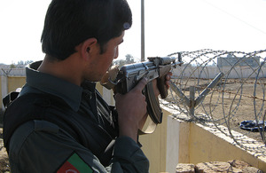 An Afghan National Policeman