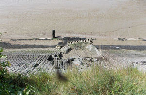 The damaged wall at Purfleet