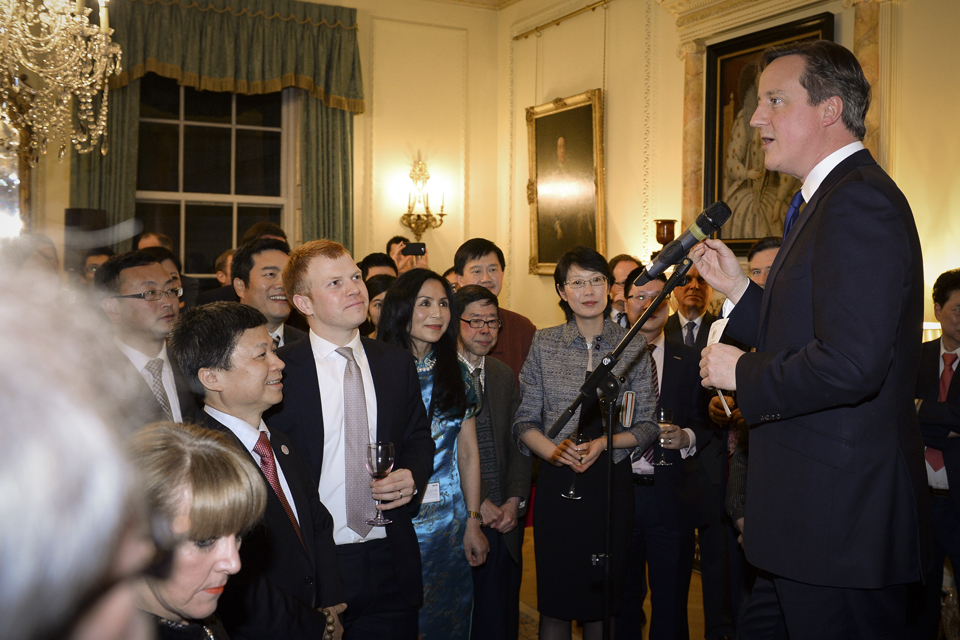 David Cameron speaking at the Number 10 Chinese New Year reception