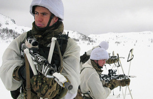 Royal Marines reservists training in the Arctic