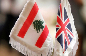 UK-Lebanon flags
