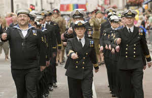 Armed Forces personnel taking part in the 40th London Pride march