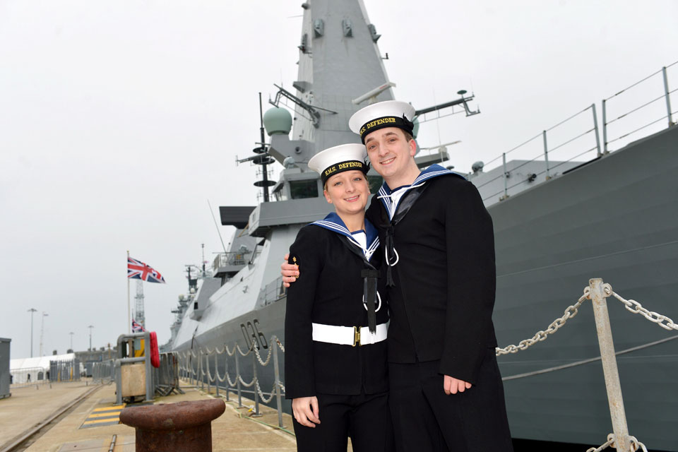 Engineering Technician (Marine Engineer) Stephen Smith with his sister Able Seaman (Logistics) Samantha Smith