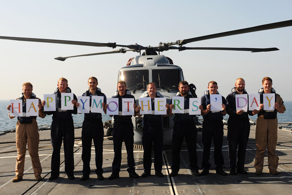 HMS Monmouth crew send Mother's Day wishes