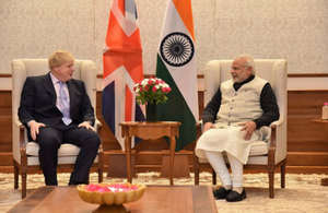 Foreign Secretary Boris Johnson with Indian Prime Minister Narendra Modi.