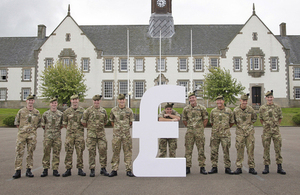 Soldiers promoting the MoneyForce training programme [Picture: www.tinanorris.co.uk]