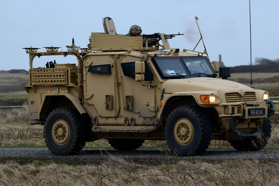 A Husky armoured vehicle