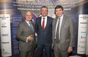 Philip Dunne MP with Stephen Phipson, Head of UKTI DSO and Dave Armstrong, MBDA UK Managing Director