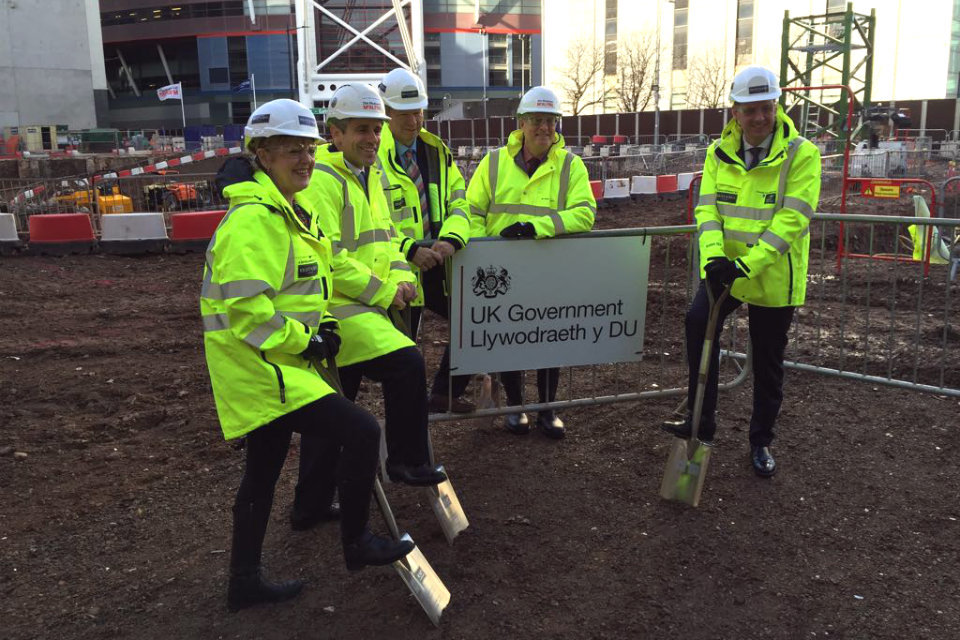 Cardiff UK Government Hub ground breaking ceremony