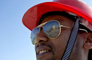 A construction worker in Addis Ababa, Ethiopia. Picture: Simon Davis/DFID