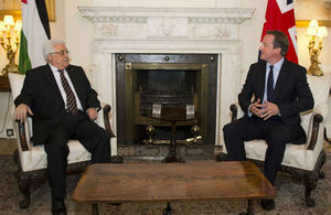 Prime Minister David Cameron and President Mahmoud Abbas in Downing Street
