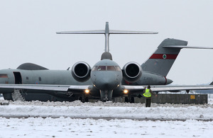 A No 5 (Army Cooperation) Squadron Sentinel aircraft prepares for take-off [Picture: Sergeant Si Pugsley, Crown Copyright/MOD 2013]