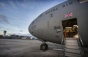 The Royal Air Force C-17 at Cebu Airport in the Philippines [Picture: Sergeant Ralph Merry ABIPP RAF, Crown copyright]