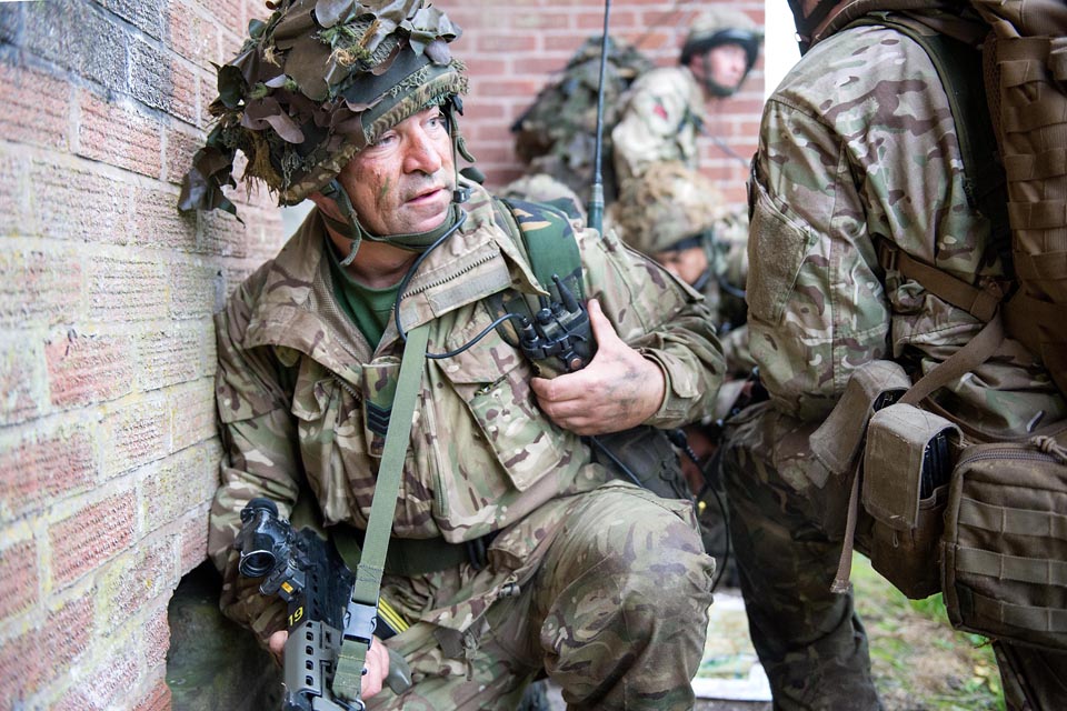 Reservist soldiers train to operate in an urban environment