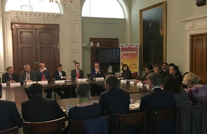 Roundtable hosted by Greg Hands to discuss opportunities for UK businesses in Pakistan.