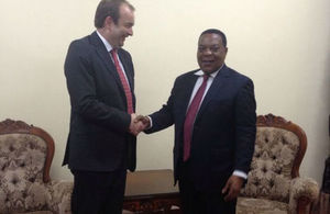 UK Minister for Africa, Mr. James Duddridge with Tanzania Minister for Foreign Affairs, Amb. Augustino Mahiga