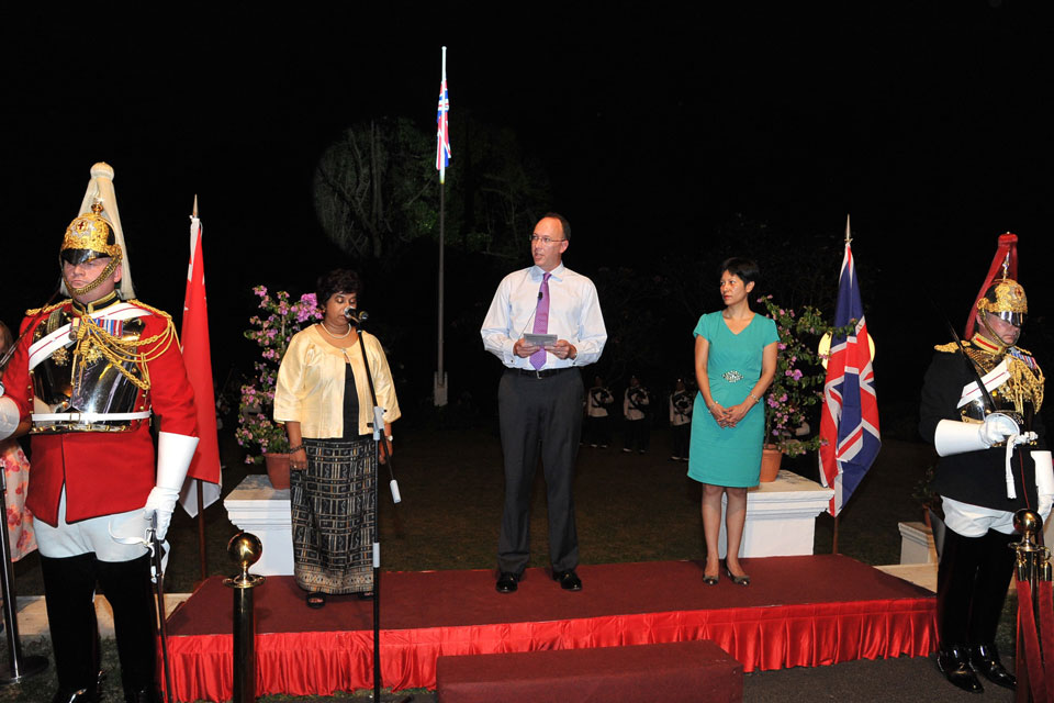 Ms Joanna Paul, Soprano Soloist; British High Commissioner to Singapore, His Excellency Antony Phillipson; Ms Indranee Rajah, Senior Minister of State, Ministry of Law and Ministry of Education