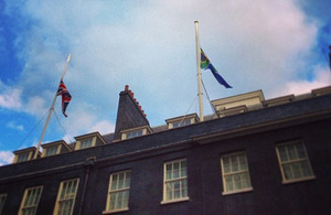 Flags at half mast at Downing Street