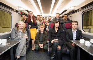 Rail Minister Claire Perry toured a mock-up of Hitachi’s new train, part of the government’s £5.7billion Intercity Express Programme.