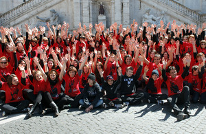 Flash mob at the Campidoglio in Rome