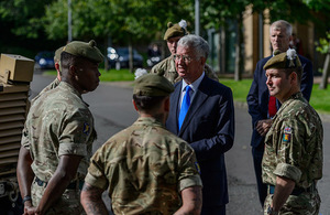Defence Secretary, Sir Michael Fallon visited members of 2 SCOTS at their base in Glencores Barracks in Penicuik, near Edinburgh. Crown Copyright.