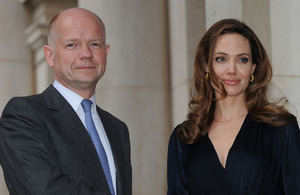 Foreign Secretary William Hague with Angelina Jolie