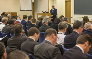 Sir Michael Fallon addresses British Defence Attachés in London