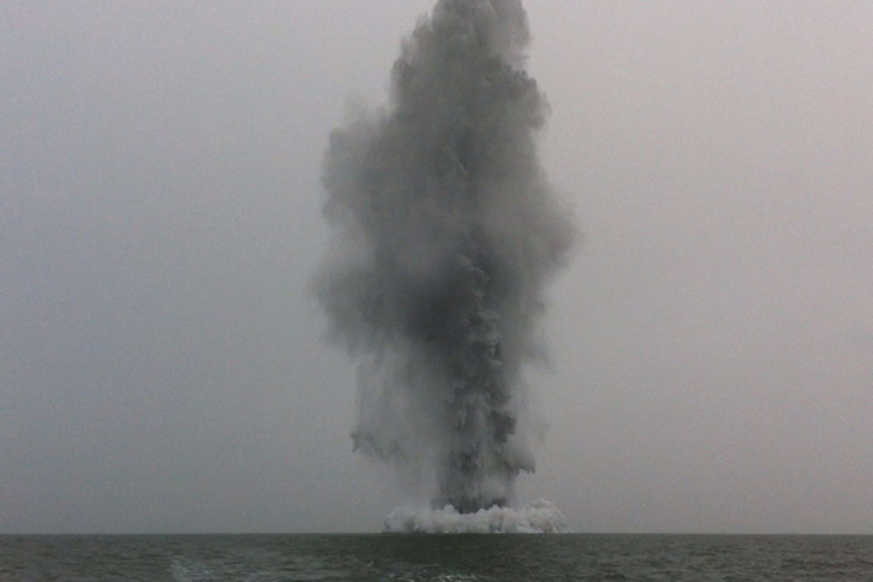 Royal Navy blows up WW2 German mine in Thames Estuary
