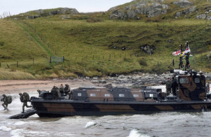 French Marines are put ashore by a landing craft from 4 Assault Squadron Royal Marines during Joint Warrior