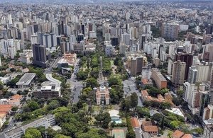 Vista aérea da Praça da Liberdade, em Belo Horizonte