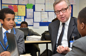 Michael Gove meets free school students