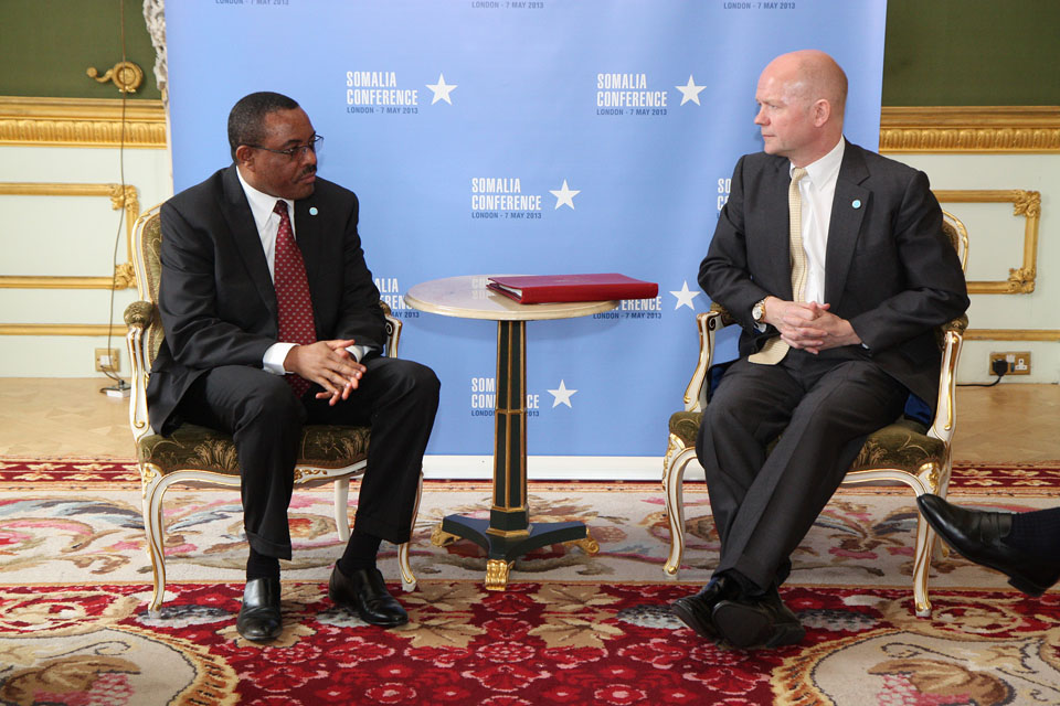 The Foreign Secretary William Hague and Ethiopian Prime Minister Hailemariam