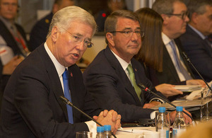 Defence Secretary Sir Michael Fallon hosted a meeting of defence ministers from the Global Coalition against Daesh. Crown Copyright.