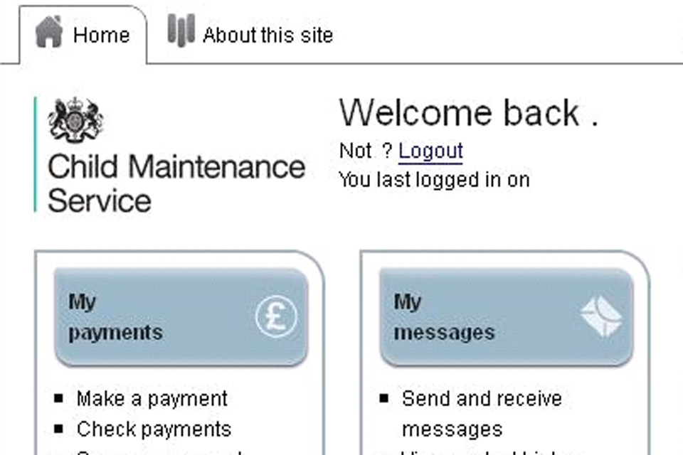 Child maintenance service login discount