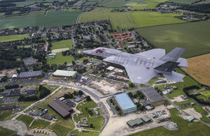 RAF F-35B flying over RF Marham.