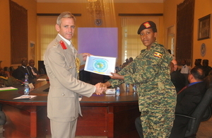 Defence attaché to Ethiopia handing over certificates