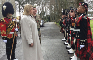 Armed Forces Minister Penny Mordaunt visiting Glencorse barracks. Crown Copyright.