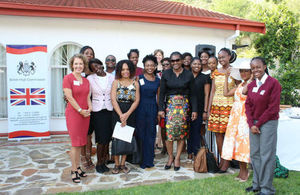 HE Jo Lomas, with the First Lady of Namibia and some of the mentees