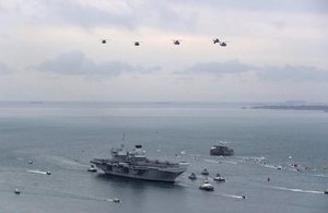 HMS Queen Elizabeth coming into Portsmouth.