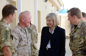 The Home Secretary with Major General Walter Miller US Marines Corps, (Commander, Regional Command South West)
