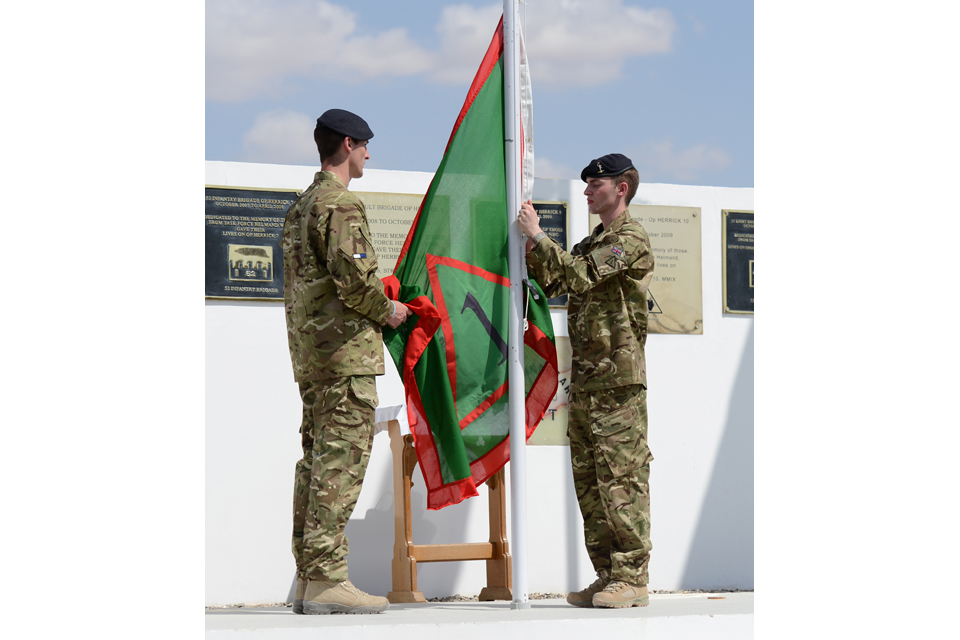 1st Mechanized Brigade's flag is ready to be raised