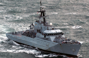 HMS Mersey, a River Class offshore patrol vessel used mainly for fishery protection duties [Picture: Crown copyright]